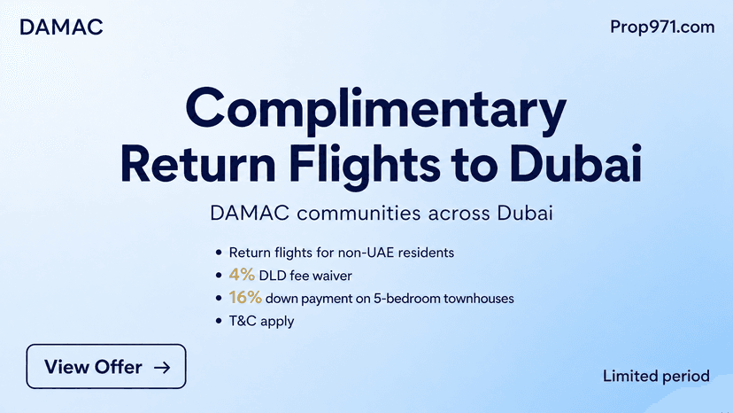 DAMAC - Complimentary Return Flights + 4% DLD Waiver